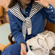 ショール 肩掛け ニット 単品 レディース 女性 カーディガン風 プロデューサー巻き風 マフラー ストール レイヤード風 フェイクカーディガン 柄物 ボーダー シンプル おしゃれ かわいい 肩かけ 重ね着風 差し色 カラバリ豊富 ファッション小物 婦人用