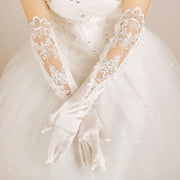ウェディンググローブ ロング レース 手袋 結婚式 ブライダル 新婦 花嫁 レース フラワー 肘丈 透け感 シースルー 上品 華やか 清楚 綺麗 可愛い 挙式 披露宴 二次会 パーティー 衣装 ウェディング小物 レディース 女性 ホワイト 白