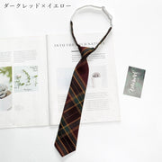 ネクタイ レディース 女性 ファッション雑貨 制服風 学生風 生徒風 総柄 チェック ピンク ブラウン レッド イエロー ブラック ブルー シンプル カジュアル 可愛い キュート ポップ シック おしゃれ ガーリー コスプレ小物 仮装 コスチューム