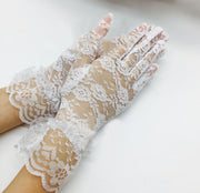 レース手袋 手袋 グローブ ウエディング ブライダル レディース ショート 総レース 花柄 パーティー 結婚式 薄手 夏用 UV 紫外線対策