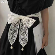 サッシュベルト レディース 女性 ファッション雑貨 レース リボン 薄手 幅広 シースルー 総柄 花柄 フラワー ブラック ホワイト フェミニン ガーリー 華やか エレガント 可愛い キュート フォーマル