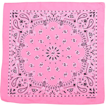 バンダナ 定番柄 ハンカチ ペイズリー柄 ミリタリー 大きめ ピンク バリエーション画像