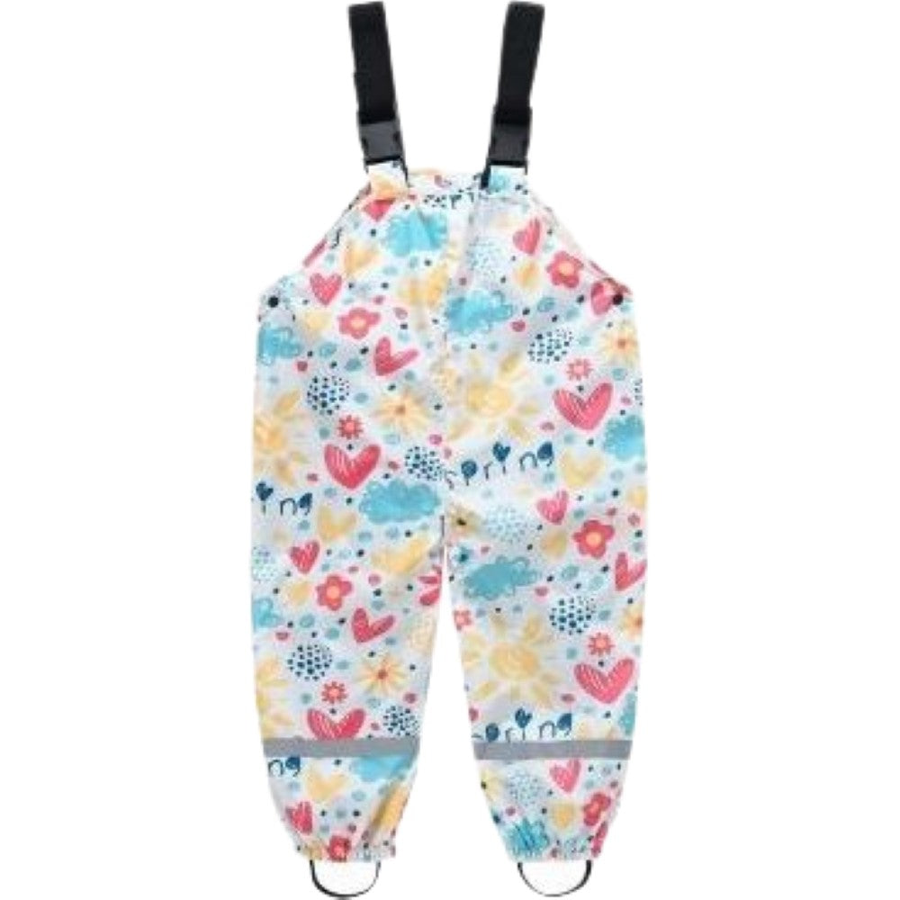 レインコート レインパンツ キッズ ベビー 女の子 男の子 子供用 ボトムス 雨具 サロペット つなぎ ハート パンダ 恐竜 動物 アニマル ブラック ピンク グレー ブルー 単色 無地 プリント柄 かわいい おしゃれ かっこいい アウトドア
