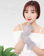 レース手袋 レディース 手袋 ファッション小物 フリル フラワー ホワイト ブラック ピンク グレー フォーマル 美しい