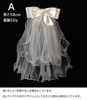 ウェディングベール コーム付き クリップ付き ミドル丈 花嫁 ブライダル用品 ウェディング小物 リボン 2層 ウェディングドレス 結婚式 披露宴 挙式 二次会 前撮り 撮影 ヘアアクセサリー