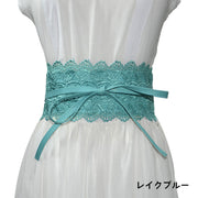ベルト レース 女性 レディース リボン 巻きベルト ファッション おしゃれ 上品 可愛い 女 ガーリー ファッション 小物 ウエスト シンプル サイズ調整