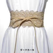 ベルト レース 女性 レディース リボン 巻きベルト ファッション おしゃれ 上品 可愛い 女 ガーリー ファッション 小物 ウエスト シンプル サイズ調整