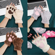 手袋 指先なし 肉球 レディース 女性 手ぶくろ フィンガーレス モコモコ もふもふ ボア ネコ 猫の手 かわいい キュート 防寒対策