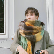 マフラー ストール ショール レディース 女性 大判 大きめ ボリューム感 防寒具 寒さ対策 暖かい ぬくぬく チェック柄 格子柄 カジュアル お洒落 可愛い お出かけ 普段使い 婦人用 秋 冬 ファッション小物