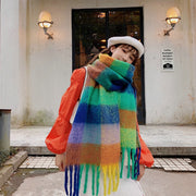 マフラー ストール ショール レディース 女性 大判 大きめ ボリューム感 防寒具 寒さ対策 暖かい ぬくぬく チェック柄 格子柄 カジュアル お洒落 可愛い お出かけ 普段使い 婦人用 秋 冬 ファッション小物