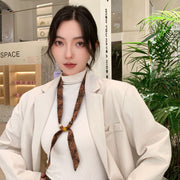 スカーフネックレス レディース 女性 ファッション雑貨 アクセサリー ネクタイ風 木製ビーズ 総柄 花柄 チェック ペイズリー柄 フェミニン クール かっこいい かわいい 可愛い キュート ボヘミアン調 エキゾチック カジュアル おしゃれ シック
