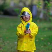 レインコート 子供用 キッズ ベビー 男の子 女の子 雨具 カッパ 合羽 フード付き 防水 無地 ポケット付き レインウェア シンプル イエロー 黄色