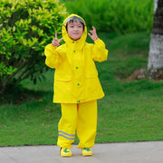 レインコート 子供用 キッズ ベビー 男の子 女の子 雨具 カッパ 合羽 フード付き 防水 無地 ポケット付き レインウェア シンプル イエロー 黄色