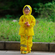 レインコート 子供用 キッズ ベビー 男の子 女の子 雨具 カッパ 合羽 フード付き 防水 無地 ポケット付き レインウェア シンプル イエロー 黄色