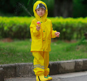 レインコート 子供用 キッズ ベビー 男の子 女の子 雨具 カッパ 合羽 フード付き 防水 無地 ポケット付き レインウェア シンプル イエロー 黄色