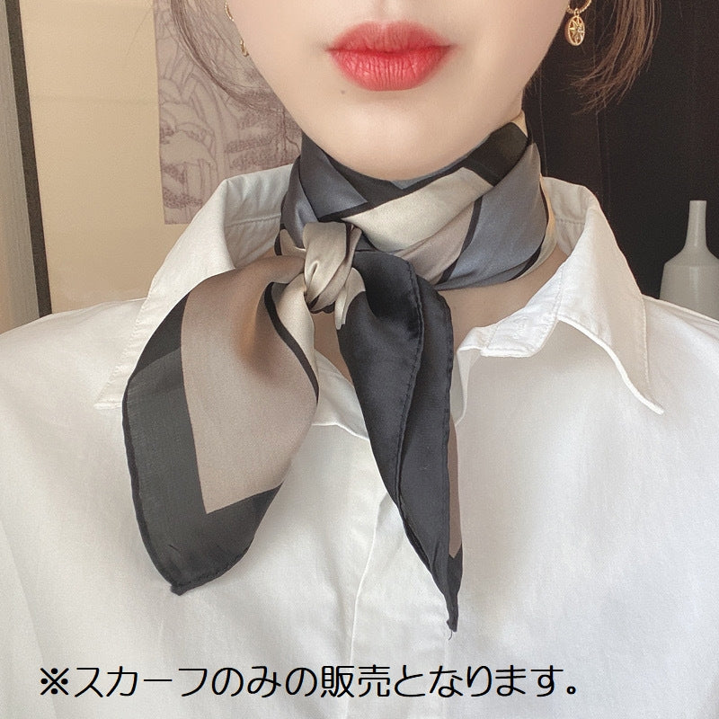 正方形スカーフ レディース 女性用 大判 スクエア柄 シルクタッチ 商品画像3