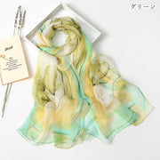 ストール スカーフ レディース 女性 ファッション雑貨 長方形 1m以上 160cm 総柄 花柄 フラワー グリーン ピンク グラデーション カラフル 華やか かわいい キュート フェミニン 春 秋