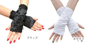 ハロウィン 仮装用グローブ 手袋 てぶくろ コスチューム コスプレ ブラック クモの巣 不気味 かっこいい