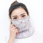 フェイスカバー フェイスマスク フェイスガード ネックガード 口開きマスク レディース 花柄 フラワー おしゃれ 可愛い 紫外線対策 日焼け対策 日よけ 長さ調節可 スポーツ 運動 自転車 ガーデニング 屋外作業 女性