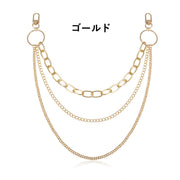 ウォレットチェーン ウエストチェーン 男女兼用 レディース メンズ アクセサリー 3連 ロング キーチェーン おしゃれ かっこいい クール カジュアル