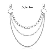 ウォレットチェーン ウエストチェーン 男女兼用 レディース メンズ アクセサリー 3連 ロング キーチェーン おしゃれ かっこいい クール カジュアル