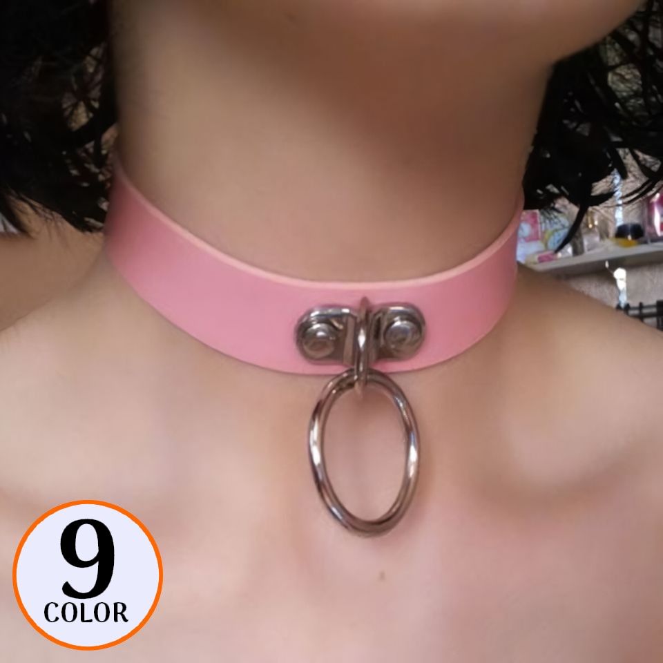 チョーカー レディース PUレザー ネックレス 首輪 アクセサリー リング付き パンク ロック ゴシック V系 コスプレ衣装 コスチューム