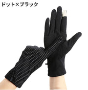 UVカット手袋 日焼け止め手袋 レディース 女性用 グローブ ハンドカバー スマホ対応 ドット柄 レース リボン 日焼け防止 紫外線防止 薄手 スマートフォン対応 タッチパネル操作可能