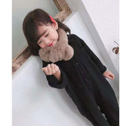 マフラー 差し込み 襟巻き キッズ 子供用 女の子 男の子 フェイクファー ボンボン モコモコ 可愛い おしゃれ ソリッドカラー 防寒 寒さ対策 暖かい あったか 冬 ファッション小物 女子 男子 こども用 お出掛け 通園 通学