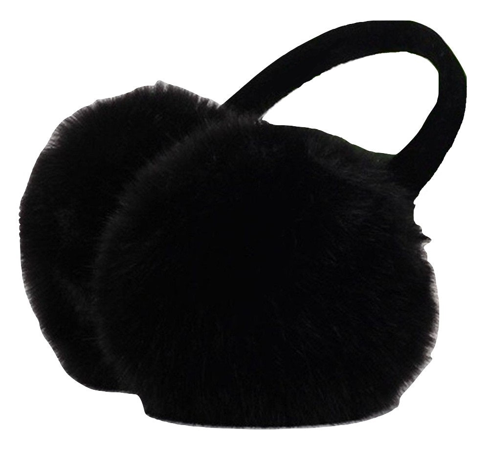 イヤーマフラー イヤーマフ 耳あて イヤーウォーマー ふわふわ フェイクファー ブラック バリエーション画像