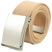 ベルト メンズ レディース キャンバス ガチャベルト GIベルト バックル 穴なし 無地 カジュアル シンプル 38mm ロング 長さ110cm 130cm ファッション小物 穴無し スライド式 無段階調整 ストリート ギフト 贈り物 父の日 母の日 敬老の日 男性 紳士 彼氏 夫 女性 婦人 彼女 妻 友達 男女兼用 ユニセックス カップル 夫婦 お揃い