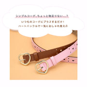 ベルト キッズ 子ども用 子供用 女の子 ファッション雑貨 バックル ハート フェイクレザー ポップ カジュアル かわいい キュート ガーリー おしゃれ
