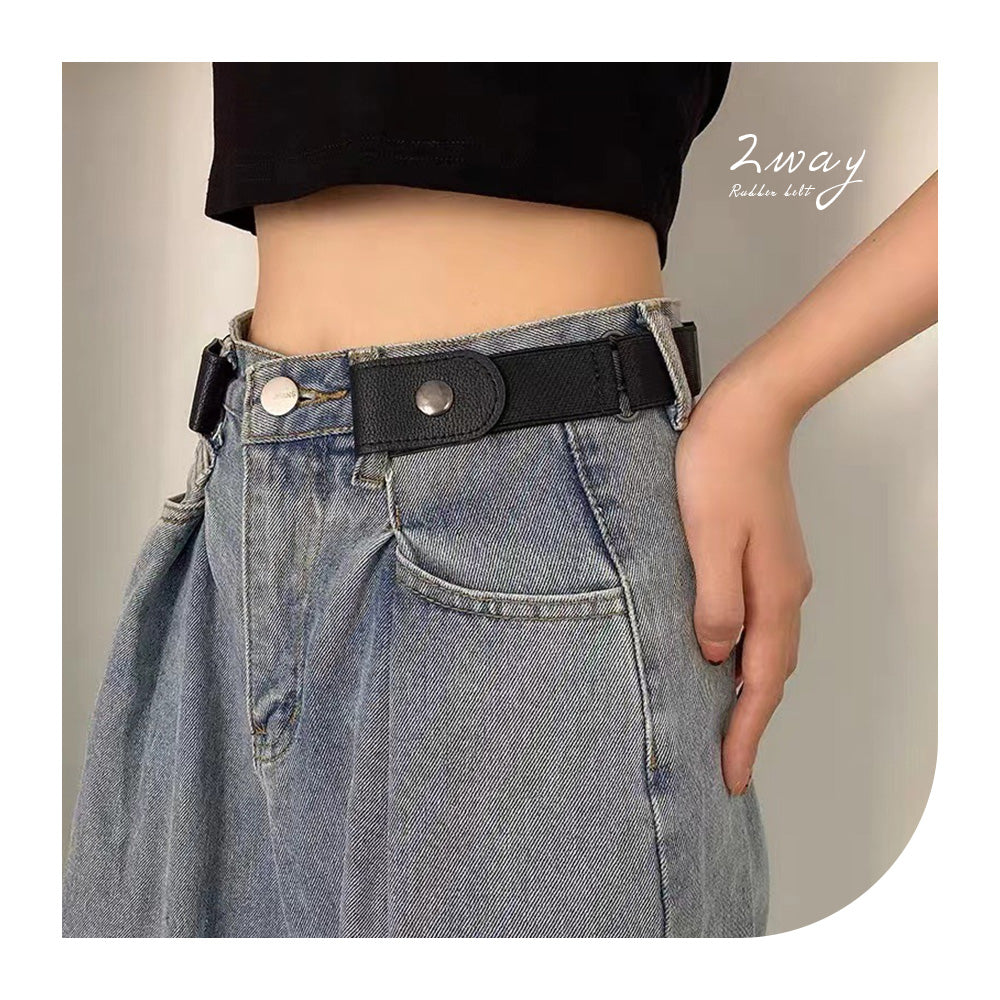 ゴムベルト レディース バックル付き ノーバックル ループフックベルト 女性 商品画像2