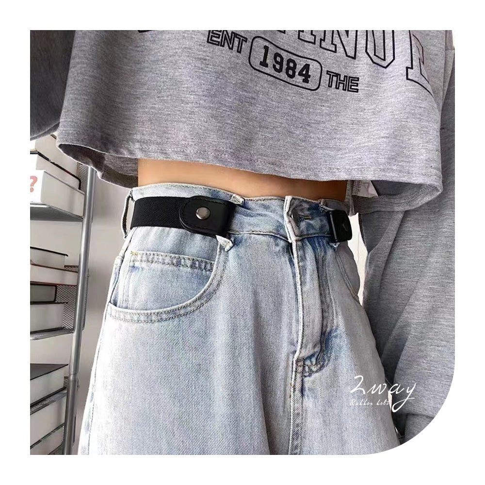 ゴムベルト レディース バックル付き ノーバックル ループフックベルト 女性 商品画像3