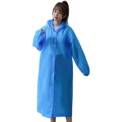 レインコート フード付き カッパ 雨具 レインウェア 男女兼用 ブルー バリエーション画像