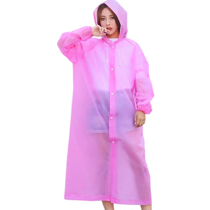 レインコート フード付き カッパ 雨具 レインウェア 男女兼用 ピンク バリエーション画像