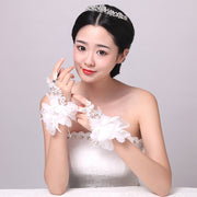 ウエディンググローブ フィンガーレス ウェディング ショート丈 指なし手袋 レディース 女性 新婦 刺繍 リボン お花 フラワー メッシュ レース 結婚式 パーティー イベント 記念日 ブライダル 撮影 ダンス フォーマル 上品 かわいい おしゃれ 華やか