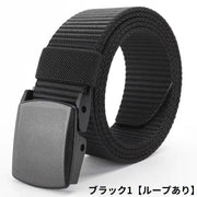 ガチャベルト GIベルト メンズ レディース キャンバス プラスチックバックル 穴なし ロング 幅広ワイド 無段階調整スライド式