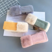 マフラー キッズ 子供用 ニット フェイクファー ふわふわ ループ 差し込みタイプ ネックウォーマー かわいい おしゃれ 防寒 暖かい あったかい