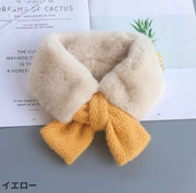 マフラー キッズ 子供用 ニット フェイクファー ふわふわ ループ 差し込みタイプ ネックウォーマー かわいい おしゃれ 防寒 暖かい あったかい
