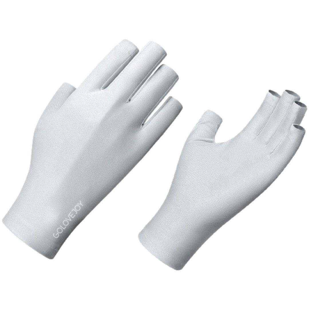 ネイル用UVカット手袋 1ペア 計2個 両手用 ショート 指先なし 指無し UVカットグローブ ネイルケア用品 ハンドケア用品 ネイルグローブ 紫外線対策 ジェルネイル UVライト対策 ネイルライト対策 手袋 グローブ