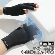 ネイル用UVカット手袋 1ペア 計2個 両手用 ショート 指先なし 指無し UVカットグローブ ネイルケア用品 ハンドケア用品 ネイルグローブ 紫外線対策 ジェルネイル UVライト対策 ネイルライト対策 手袋 グローブ