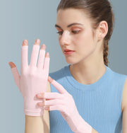 ネイル用UVカット手袋 1ペア 計2個 両手用 ショート 指先なし 指無し UVカットグローブ ネイルケア用品 ハンドケア用品 ネイルグローブ 紫外線対策 ジェルネイル UVライト対策 ネイルライト対策 手袋 グローブ