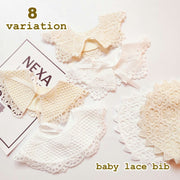 スタイ よだれかけ 付け襟風 レース ベビービブ 赤ちゃん 乳児 幼児 子ども ベビー用品 かわいい キュート フォーマル 記念日 冠婚葬祭 結婚式 パーティー ホワイト ベージュ レトロ セレモニー