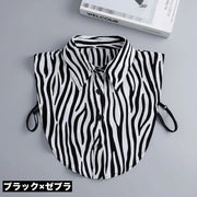 付け襟 つけ襟 レディース 女性 スタンダード 角襟 重ね着風 レイヤード風 前ボタン ストライプ柄 ドット柄 デイリー 普段使い おしゃれ かわいい 婦人用