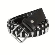 ベルト レディース メンズ 男女兼用 ユニセックス 黒 ブラック レザー調 フェイクレザー おしゃれ かっこいい お出かけシーン コスチューム コスプレ 仮装 変装 ファッション小物