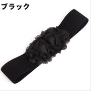 ウエストベルト ゴムベルト レディース 女性 女子 婦人 ベルト 花モチーフ 薔薇 バラ フラワー パーティー お出かけ お洒落 かわいい 可愛い 華やか 簡単 便利 ウエストマーク