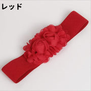 ウエストベルト ゴムベルト レディース 女性 女子 婦人 ベルト 花モチーフ 薔薇 バラ フラワー パーティー お出かけ お洒落 かわいい 可愛い 華やか 簡単 便利 ウエストマーク