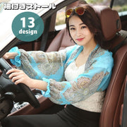 袖付きストール ショール レディース カーディガン 羽織り 肩掛け シフォン シースルー 透け感 可愛い おしゃれ 女性用 婦人用 日除け 紫外線対策 UV対策 日焼け対策 運転 ドライブ お出かけ