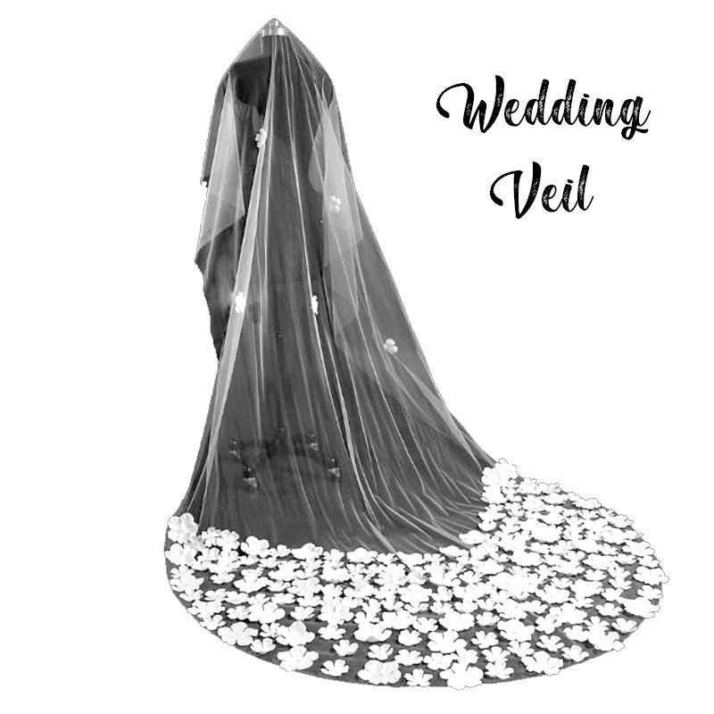 ウェディングベール ウェディング用品 ブライダル用品 結婚式用 挙式用品 写真撮影 記念撮影 レース ロング 長め丈 フラワー 花 レディース 女性 婦人 花嫁 透け感 シアー メッシュ 揺れる かわいい おしゃれ 華やか ゴージャス 白