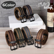 ベルト メンズ 男性 ファッション雑貨 幅広 バックル 総柄 ボーダー 縞模様 しましま バイカラー ツートンカラー グリーン ブラウン ブルー シンプル カジュアル クール かっこいい おしゃれ